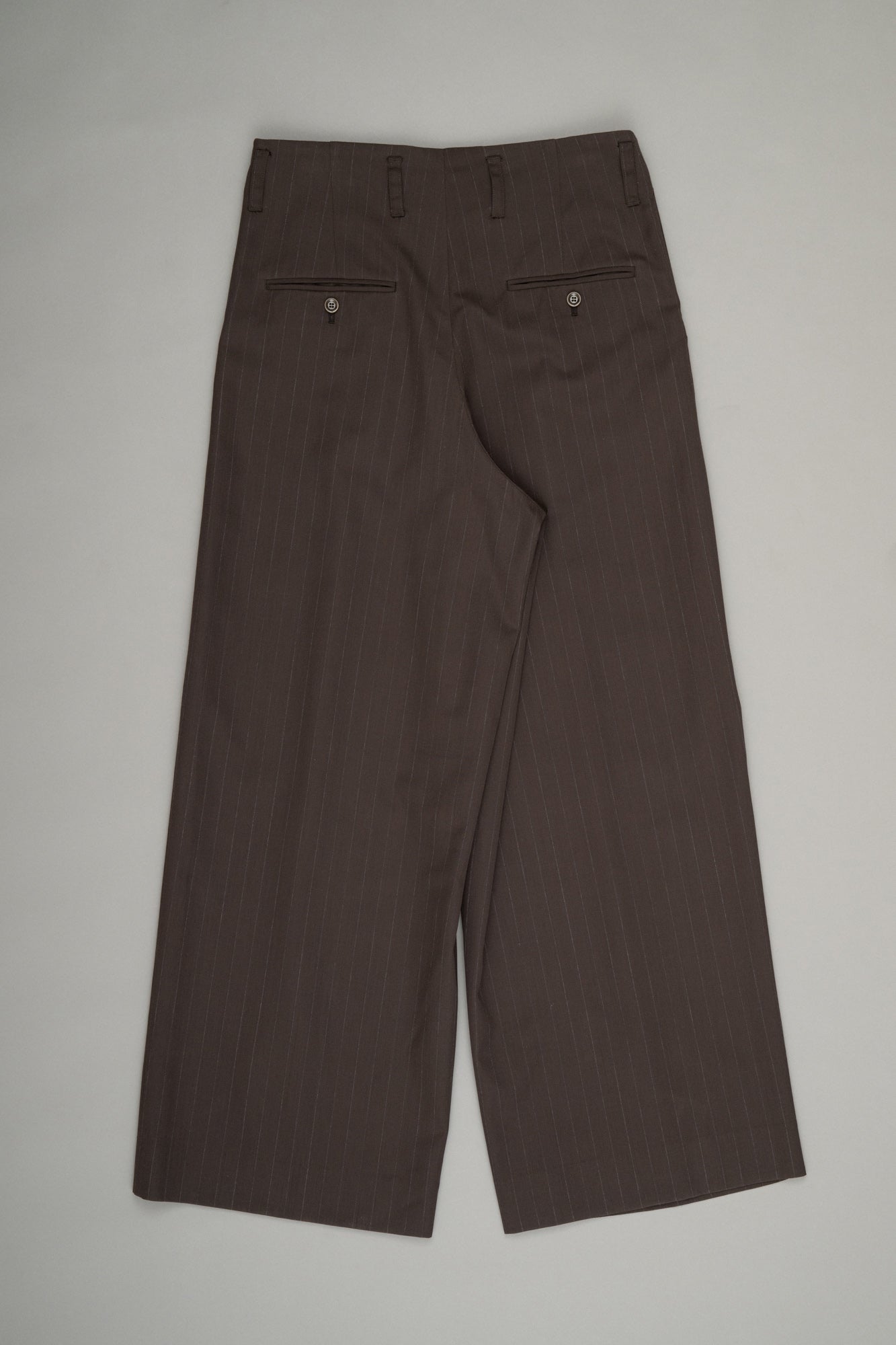【Pre Order】Tuck Wide Trousers ( Khaki Stripe )