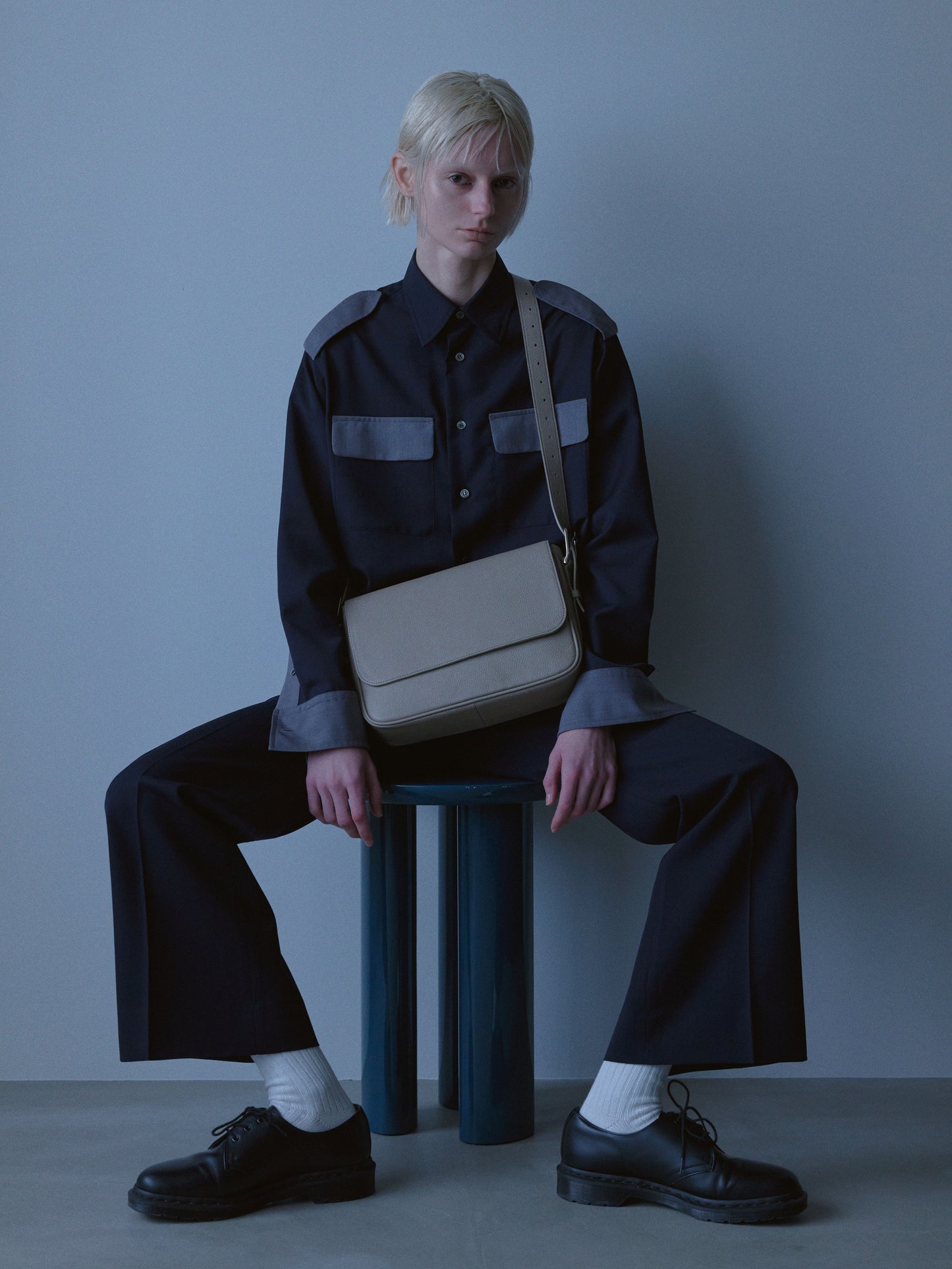 Leather Shoulder Bag [Dumbo](Gray)