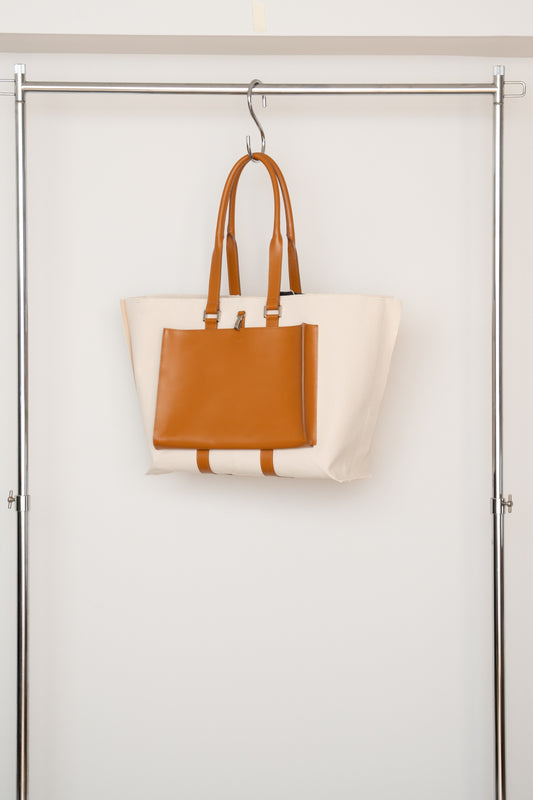 【PRE ORDER】T.Rectangle [Leather Helmet Bag・Tote](Camel)