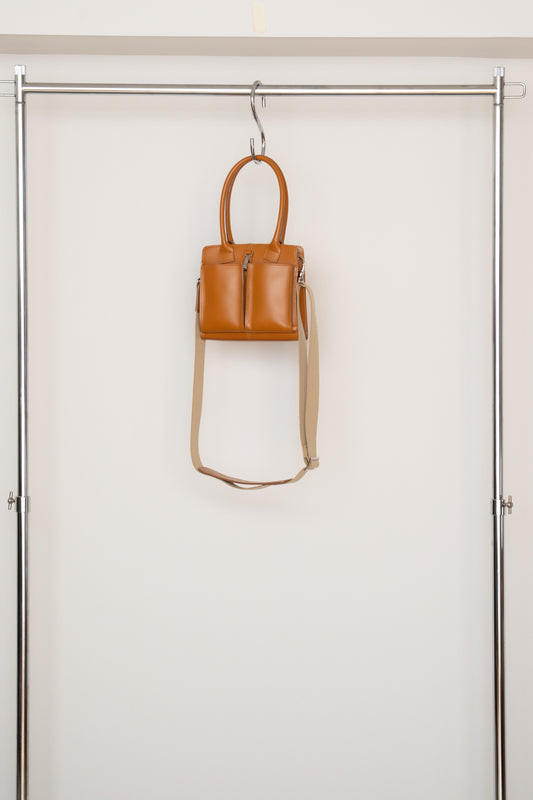 【PRE ORDER】P.Rectangle [Leather Helmet Bag・Play](Camel)