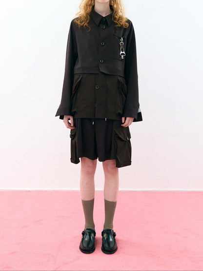 【Pre Order】Layered Cargo Shorts ( Brown )
