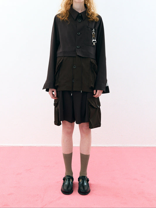 【Pre Order】Layered Cargo Shorts ( Brown )