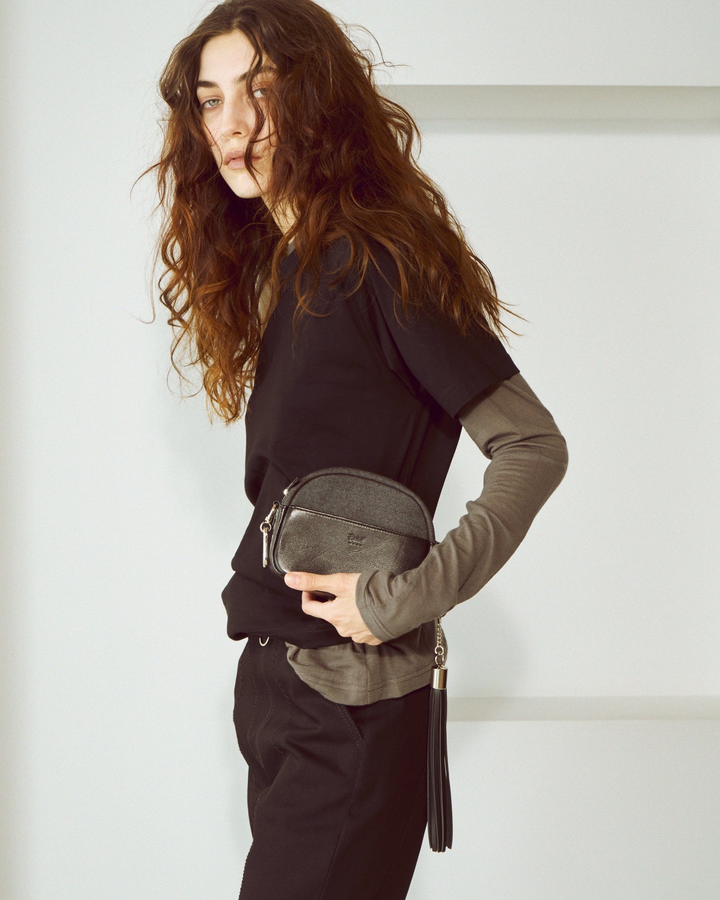 【PRE ORDER】Layered T-shirt(Black x Charcoal)