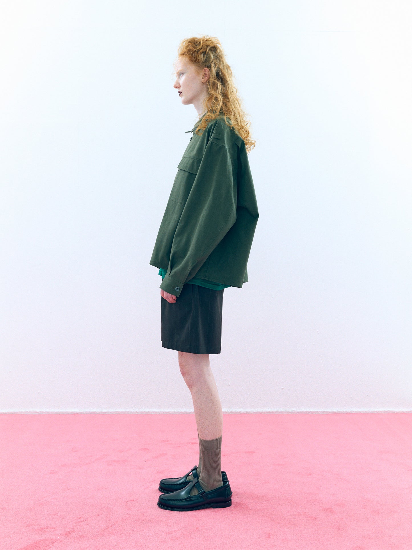 【Pre Order】Over Officer Shirt Jacket ( Khaki )