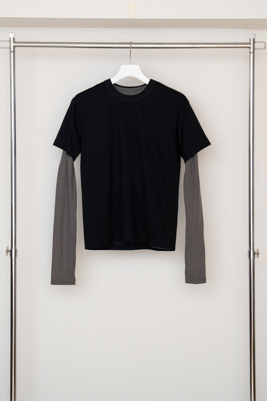 【PRE ORDER】Layered T-shirt(Black x Charcoal)
