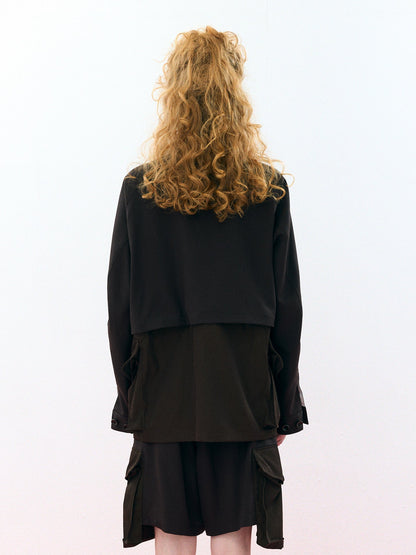 【Pre Order】Layered Military Coat ( Brown )