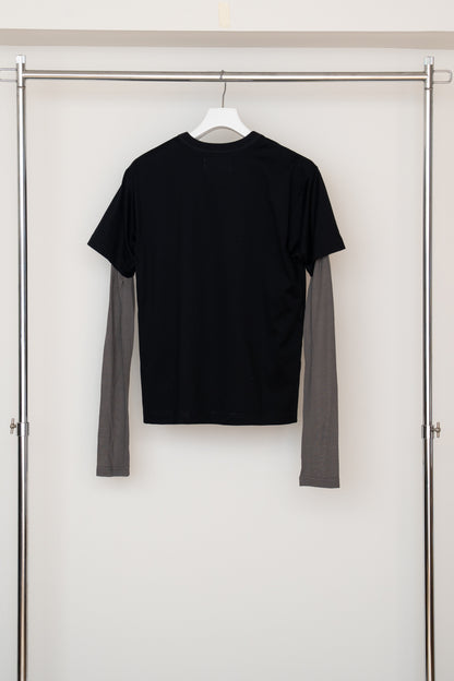 【PRE ORDER】Layered T-shirt(Black x Charcoal)