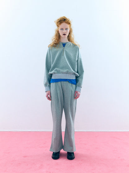 【Pre Order】Slit Flare Sweatpants(Heather Gray)