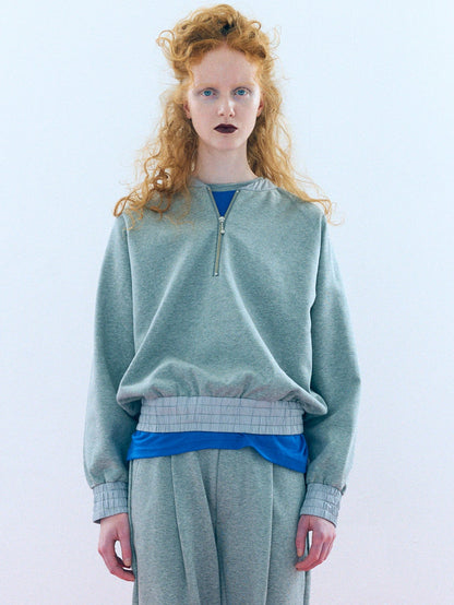 【Pre Order】Half-Zip Sweatshirt ( Heather Gray )