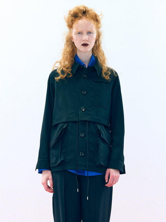 【Pre Order】Layered Military Coat ( Black )