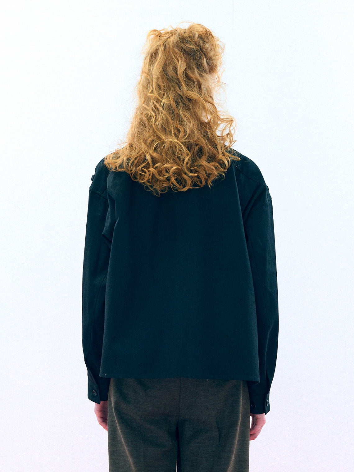 【Pre Order】Over Officer Shirt Jacket ( Black )