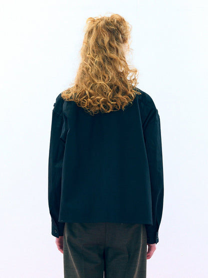 【Pre Order】Over Officer Shirt Jacket ( Black )
