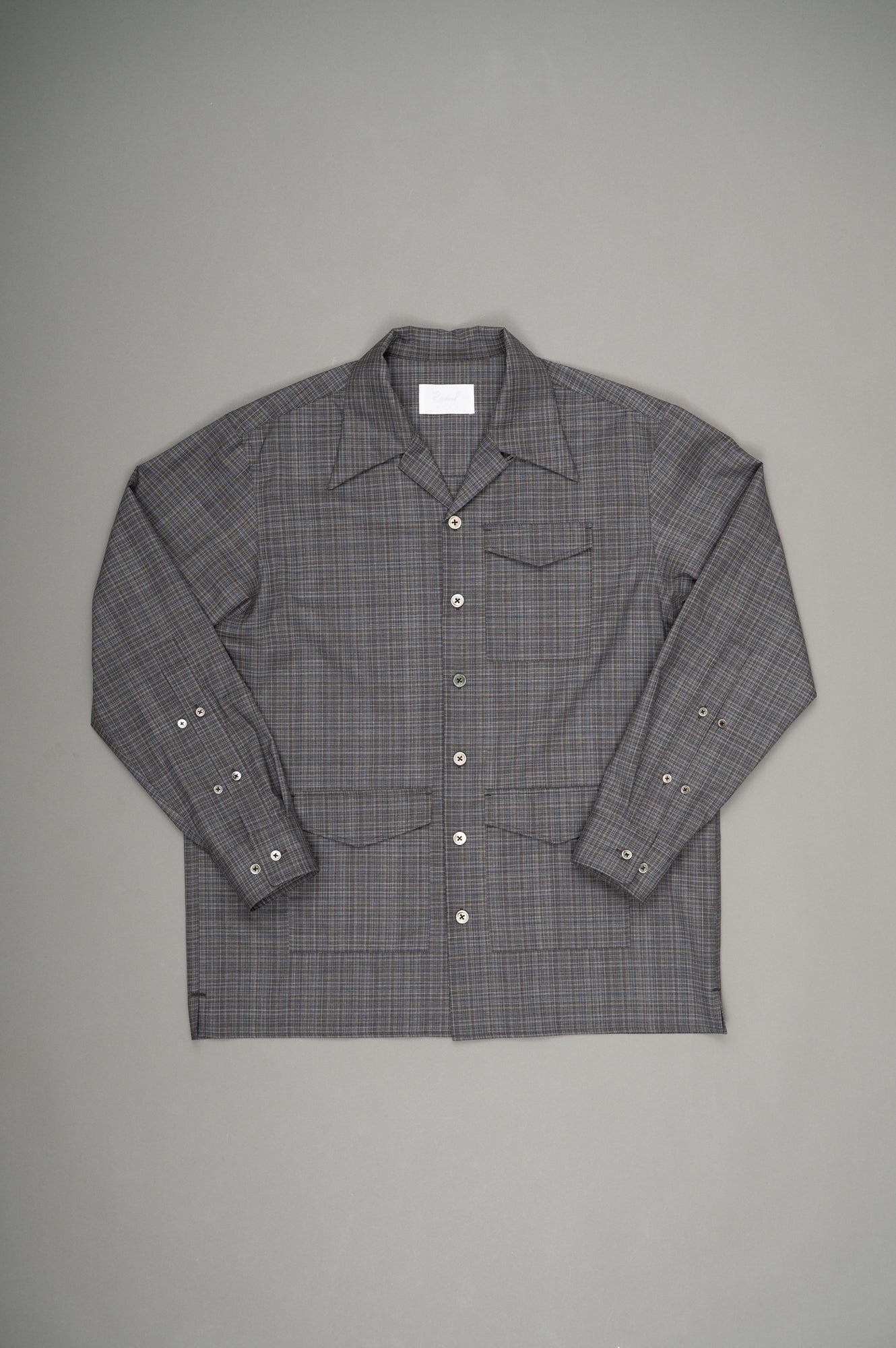 Box Opencollar Shirt Jacket(Gray Check)