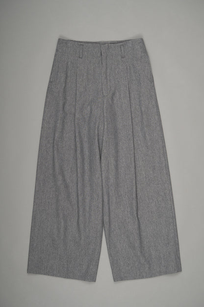 Tucked Wide Trousers (Gray)