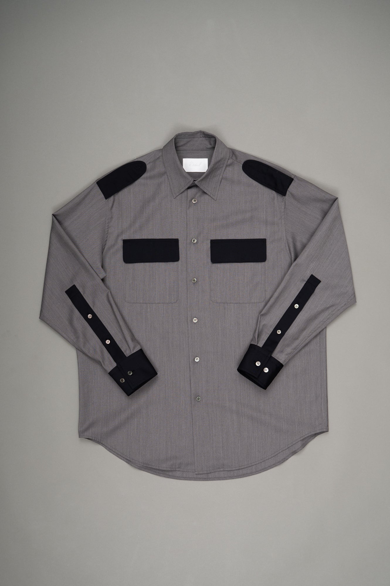 Two-Tone Military Shirt(M.Gray x Navy)