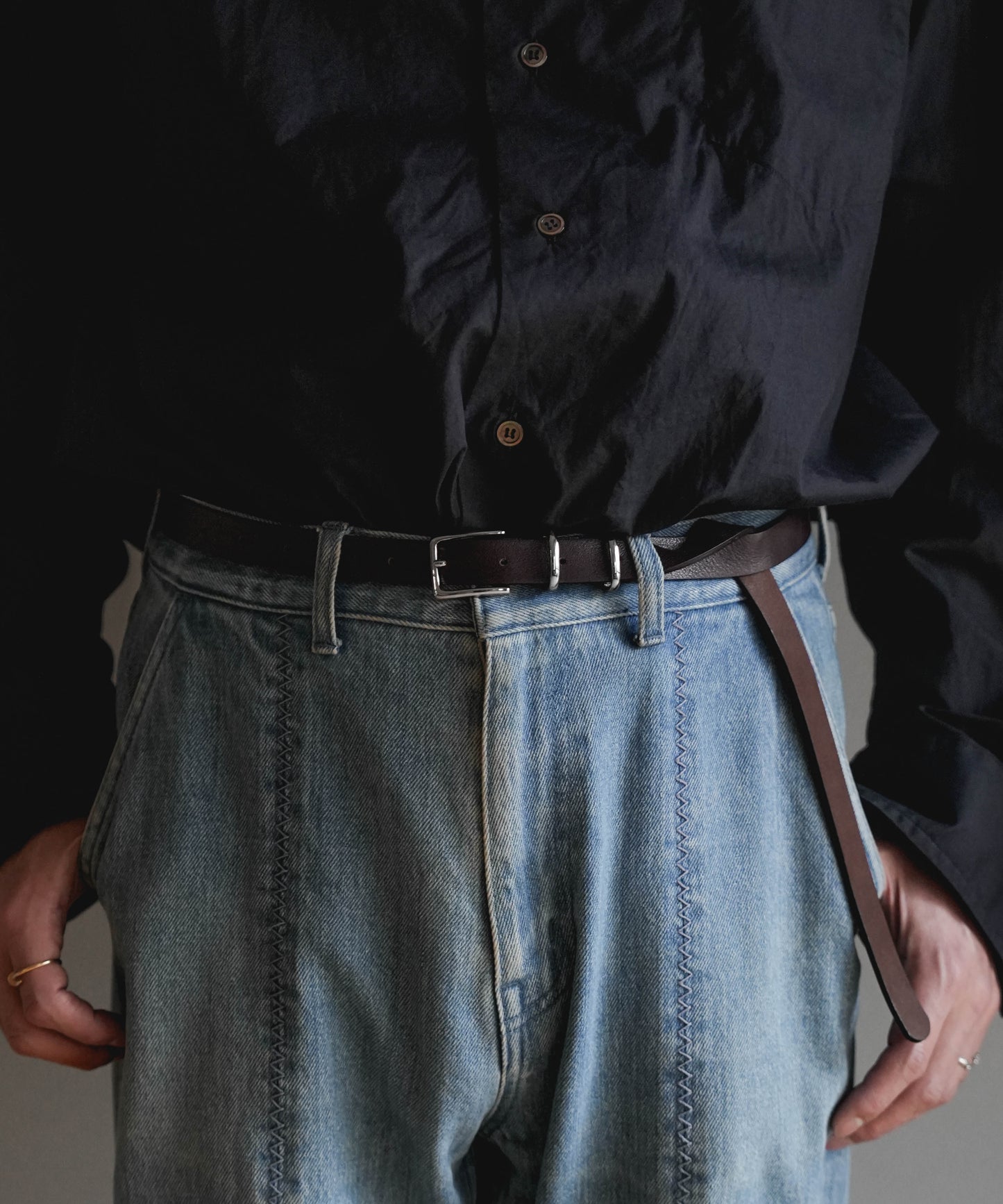 【PRE ORDER】Leather Long Belt (BROWN)