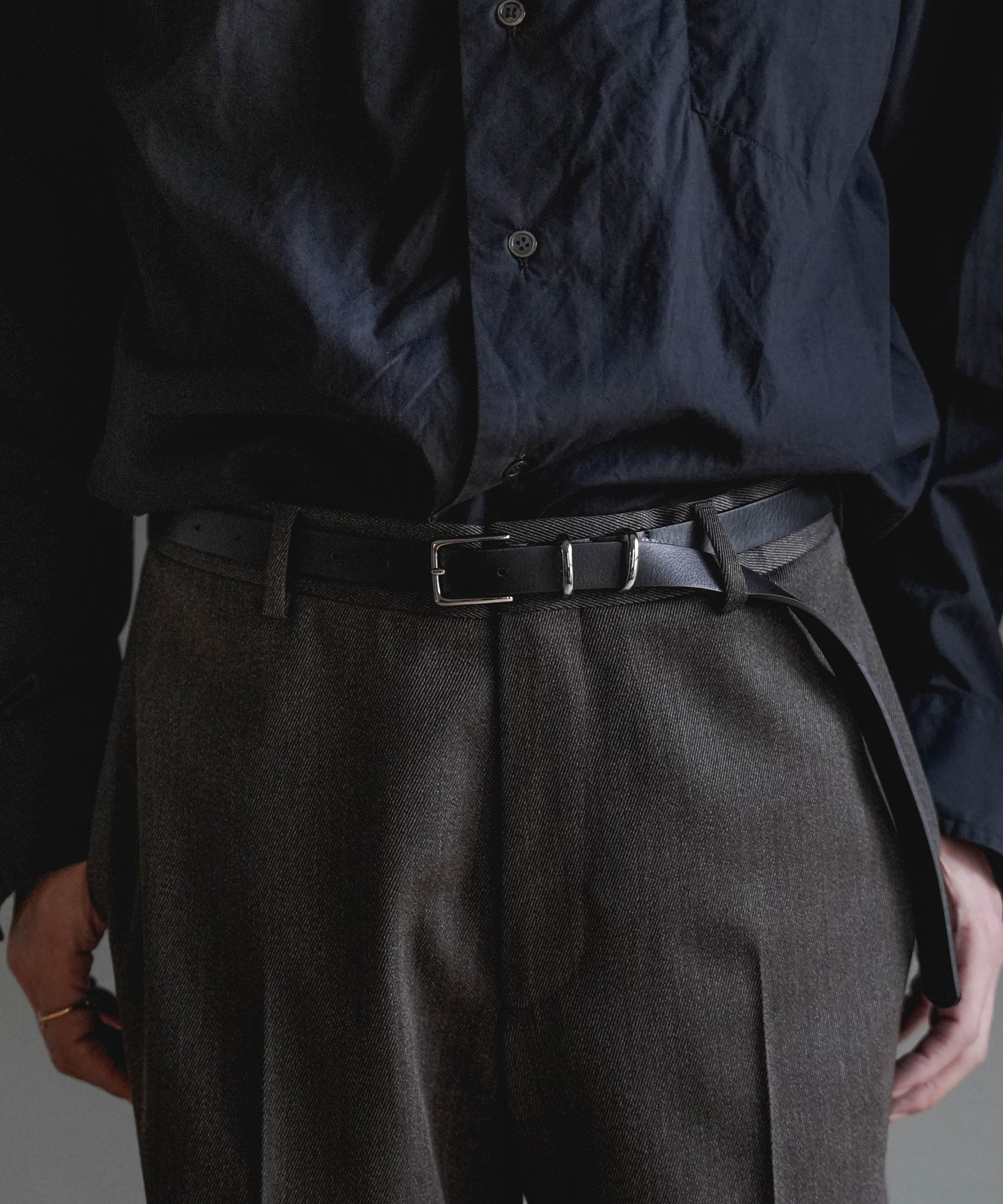 【PRE ORDER】Leather Long Belt (BLACK)