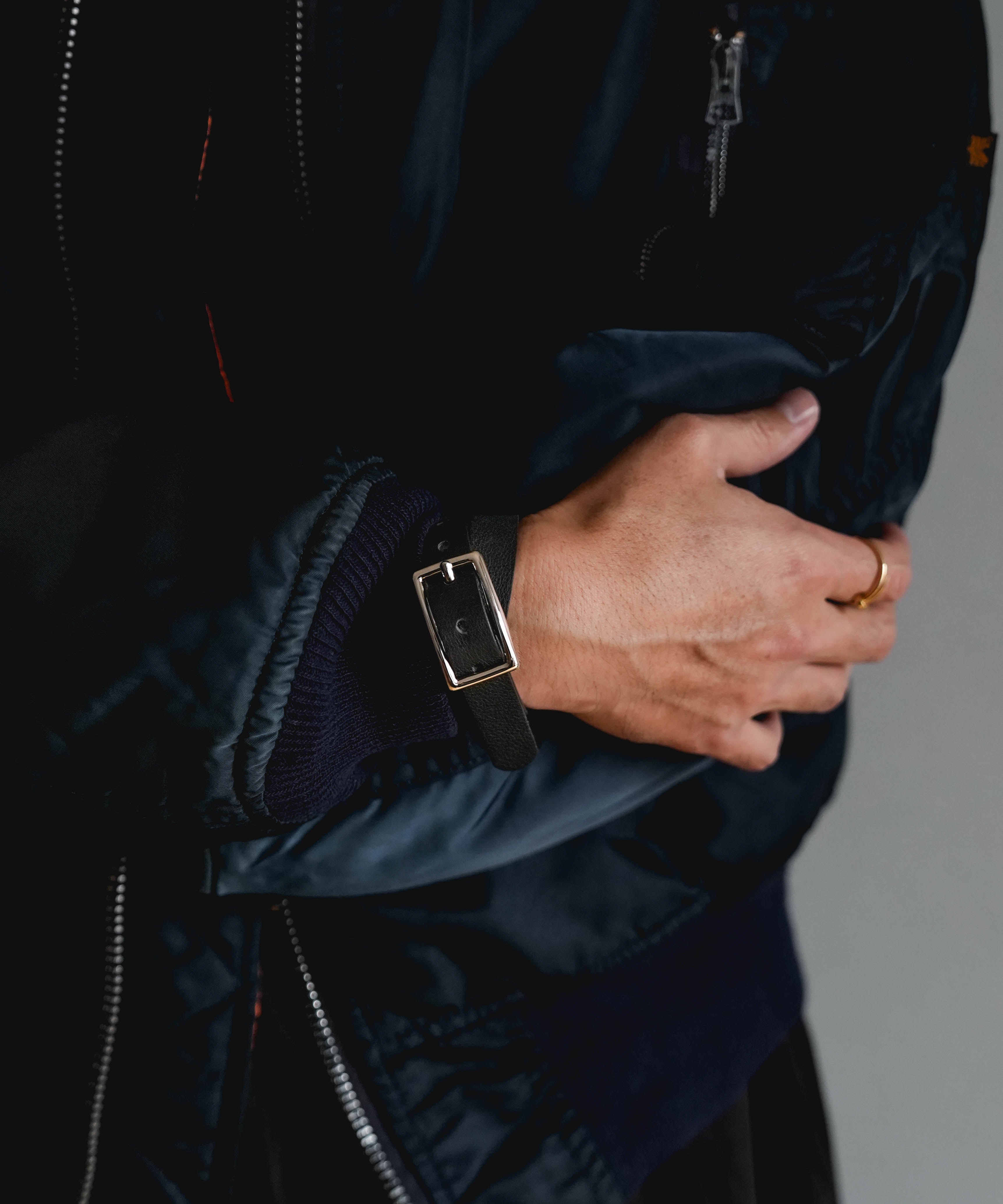 ナンバーナイン　ブラックレザーダブルバングル PRE ORDER】Double Leather Bangle(Black) – Yo Many Nation