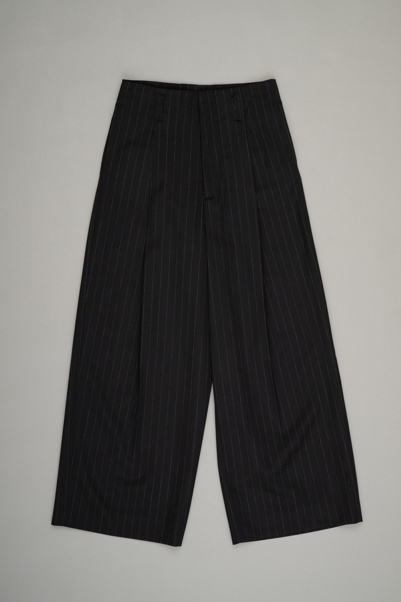 【Pre Oeder】Tuck Wide Trousers ( Black Stripe )