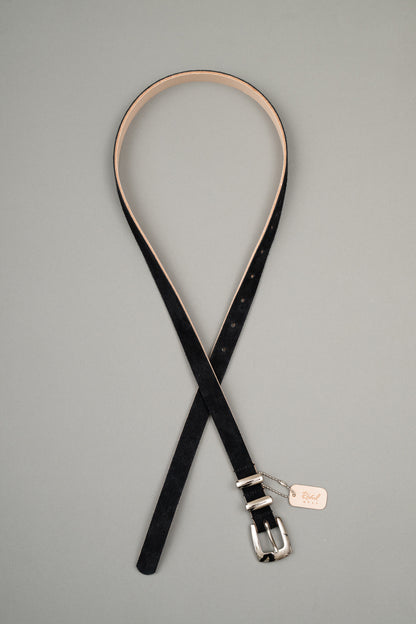 【Pre Order】W Loop Leather Belt ( Black )