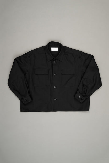 【Pre Order】Over Officer Shirt Jacket ( Black )