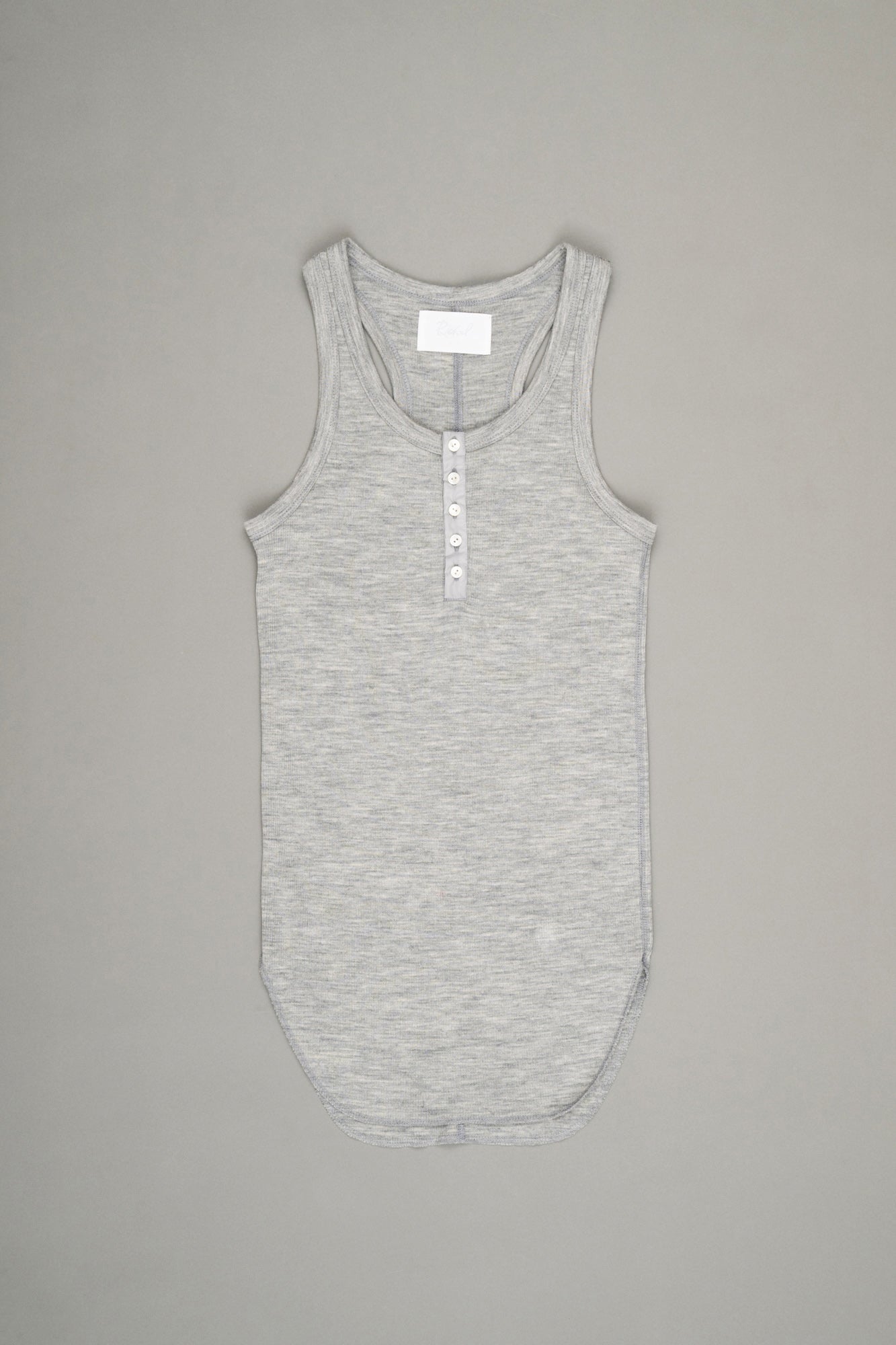 【Pre Order】Henley Neck Tank Top ( Heather Gray )