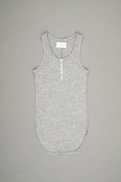 【Pre Order】Henley Neck Tank Top ( Heather Gray )