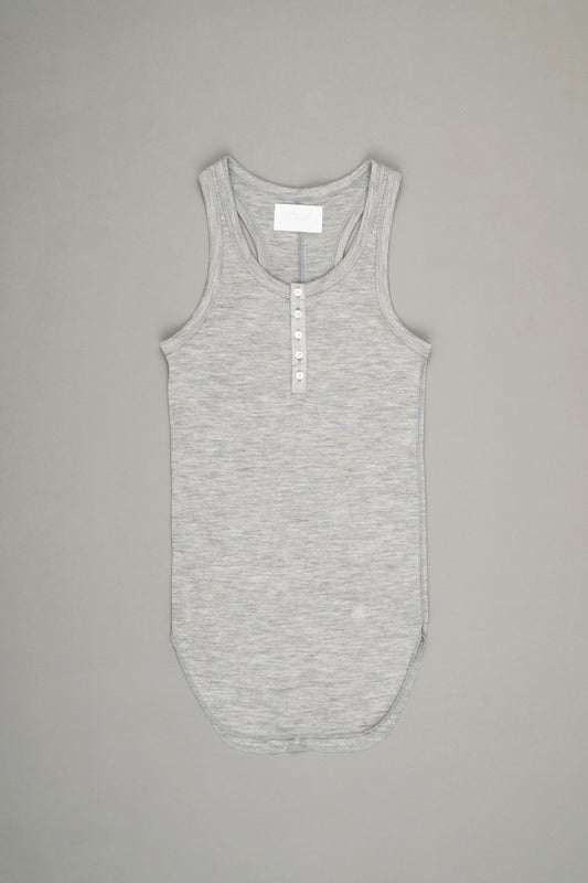 【Pre Order】Henley Neck Tank Top ( Heather Gray )