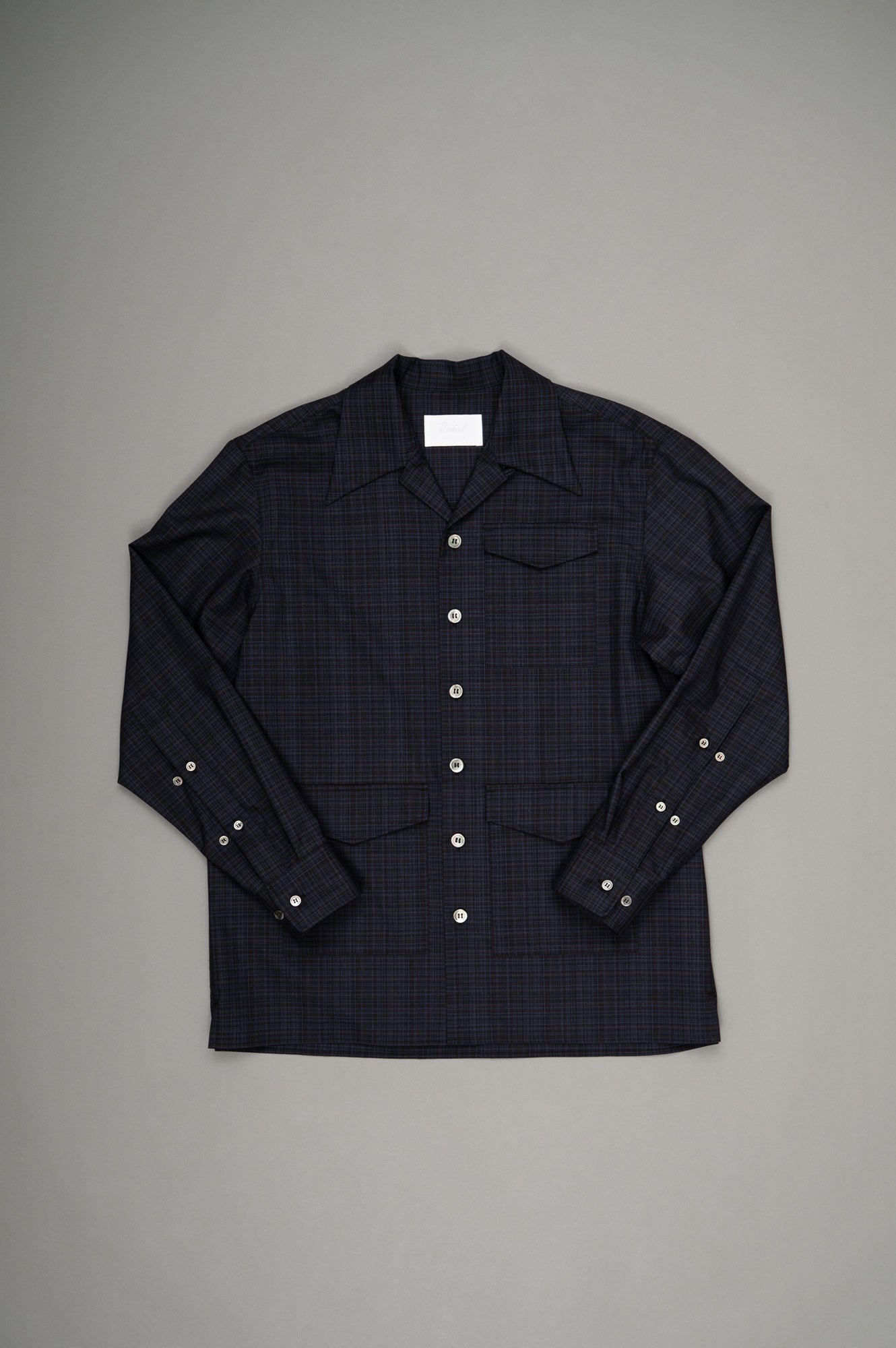 Box Opencollar Shirt Jacket(Navy Check)