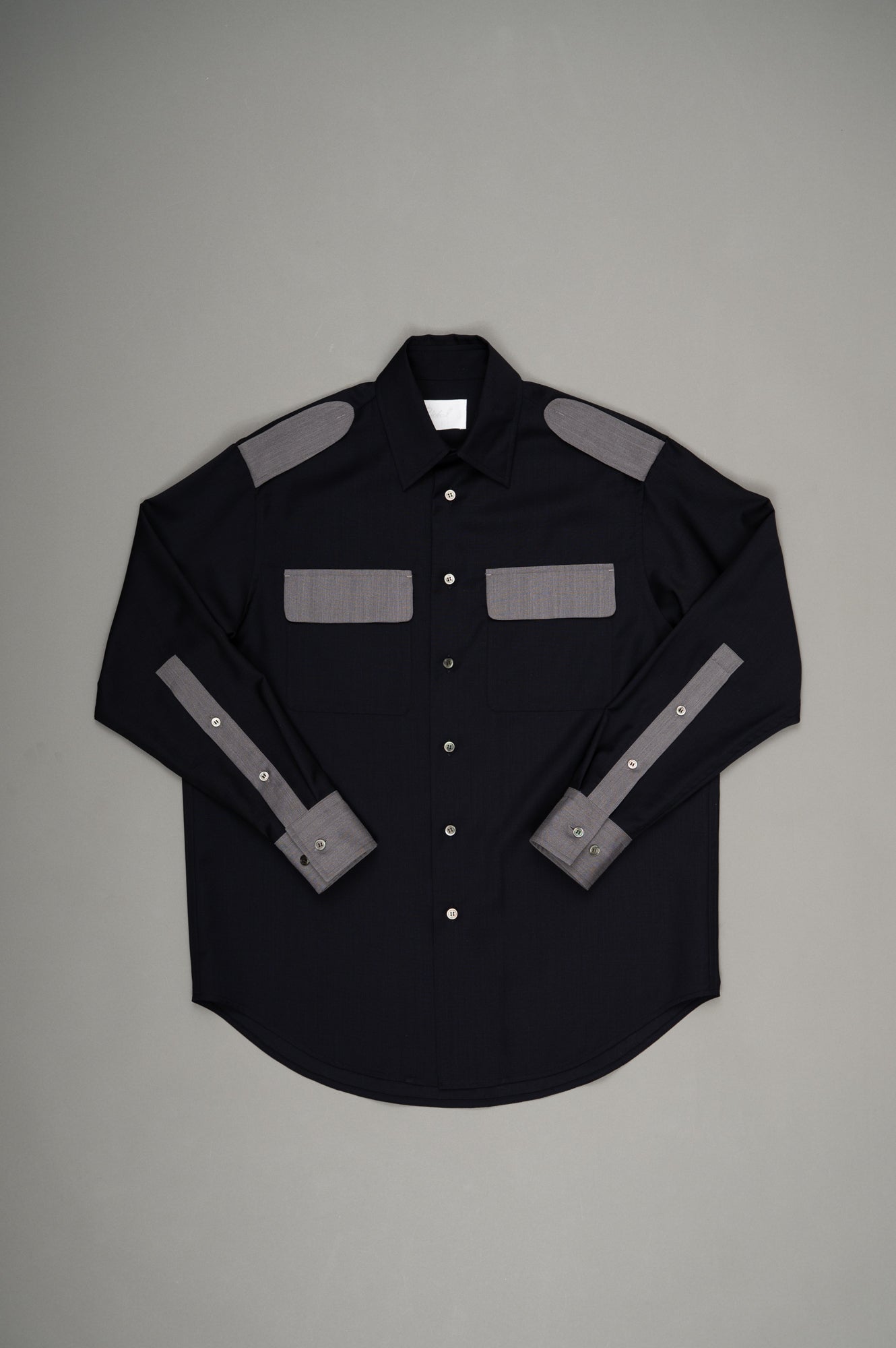 Two-Tone Military Shirt(Navy x M.Gray)