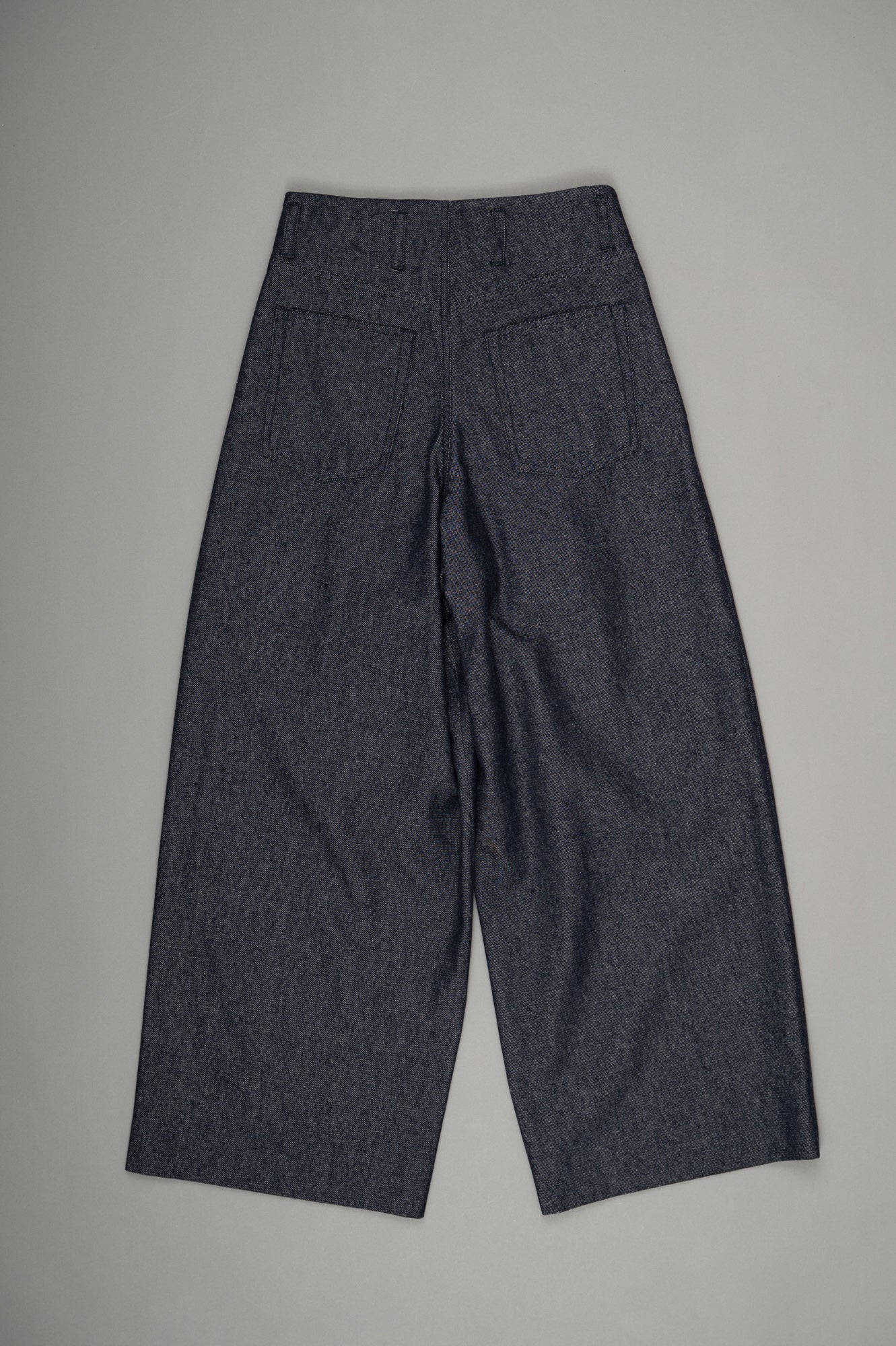Tucked Wide Trousers (Indigo)
