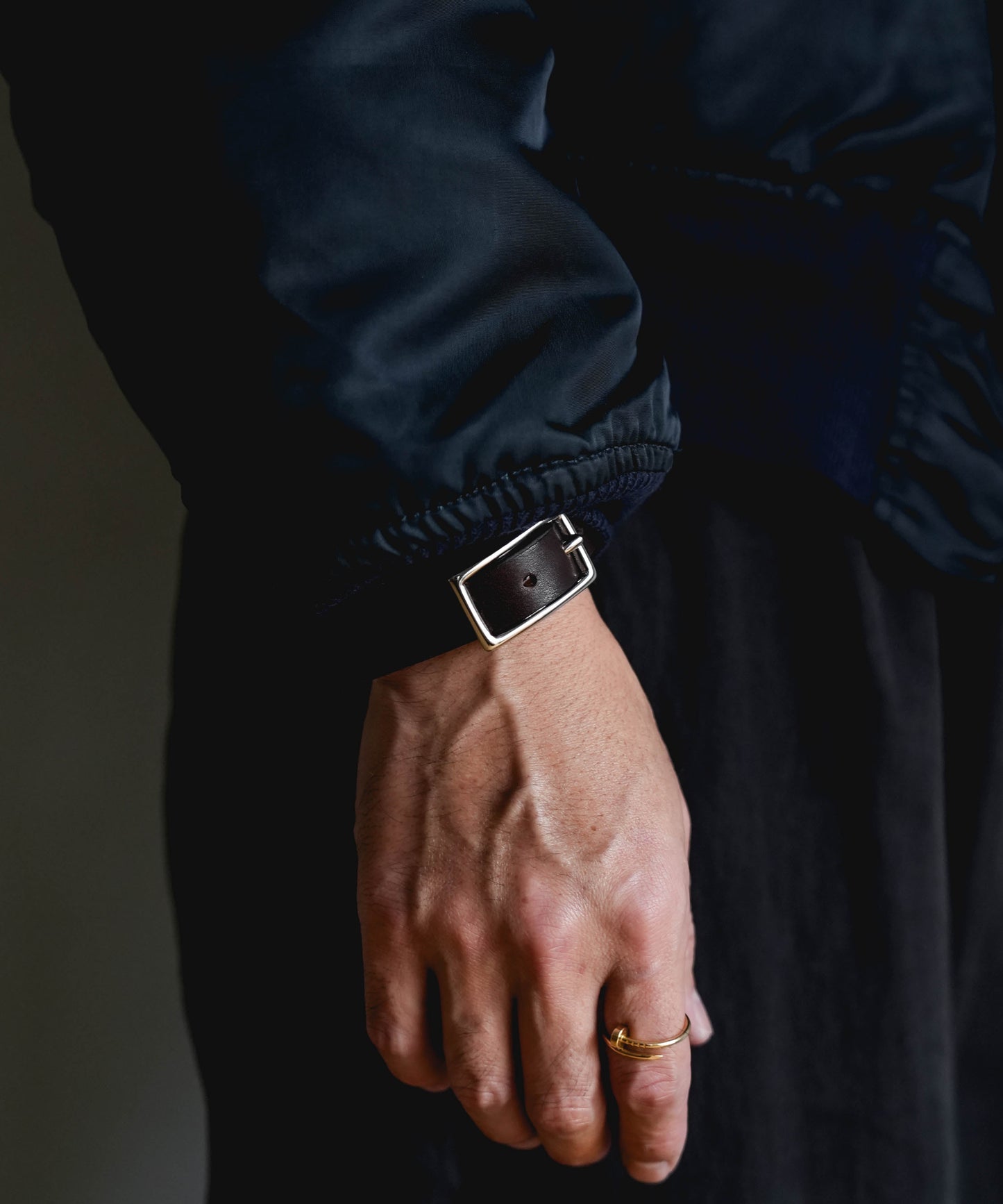 【PRE ORDER】Double Leather Bangle(Brown)