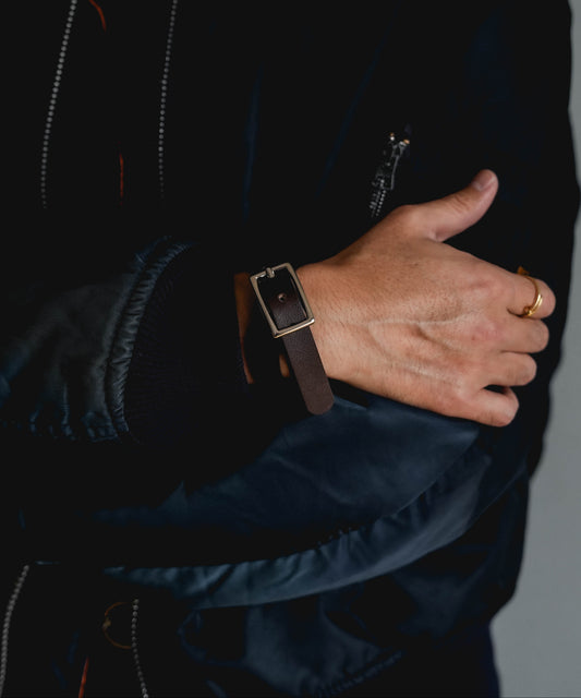 【PRE ORDER】Double Leather Bangle(Brown)