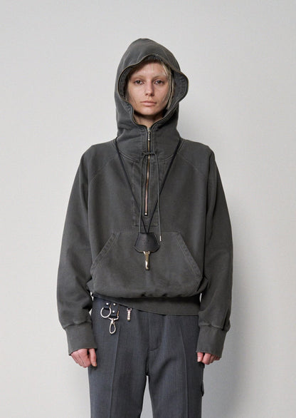 Processed Half-Zip Sweat Hoodie(Gray)
