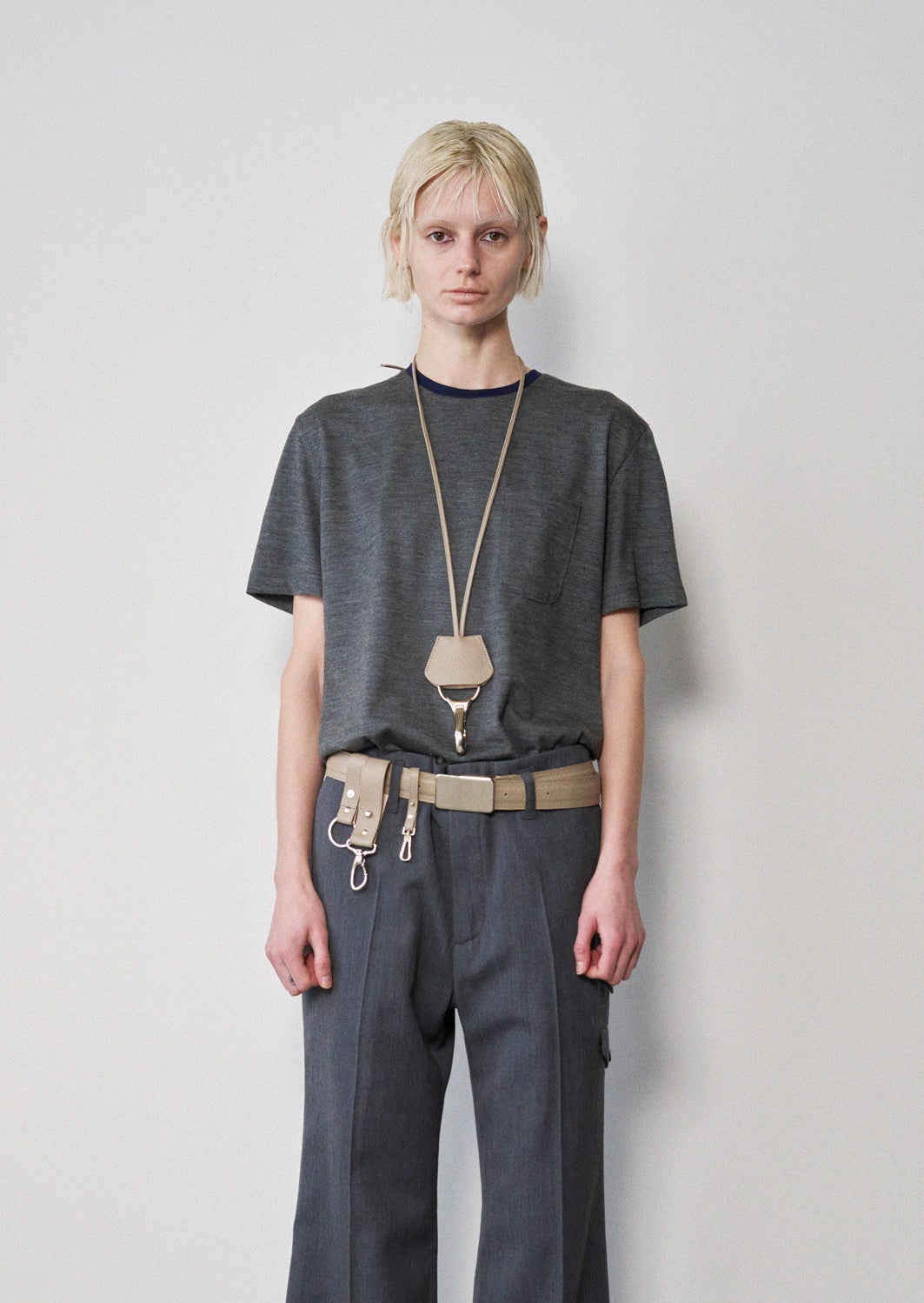 Leather Cord Crochet(Gray)