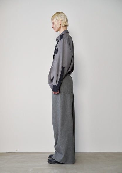 Two-Tone Military Shirt(M.Gray x Navy)