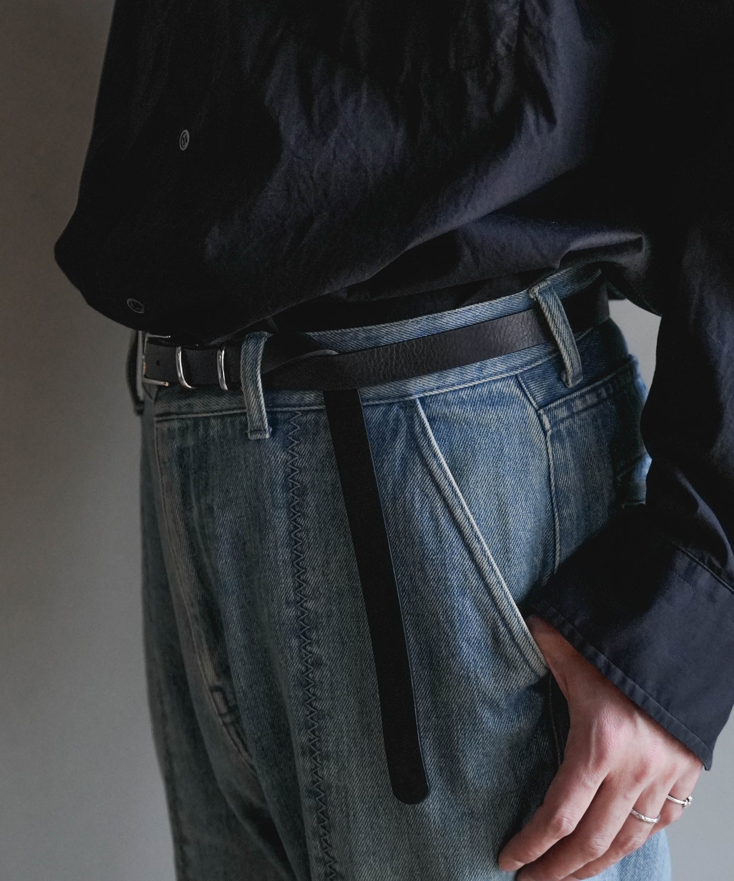 【PRE ORDER】Leather Long Belt (BLACK)