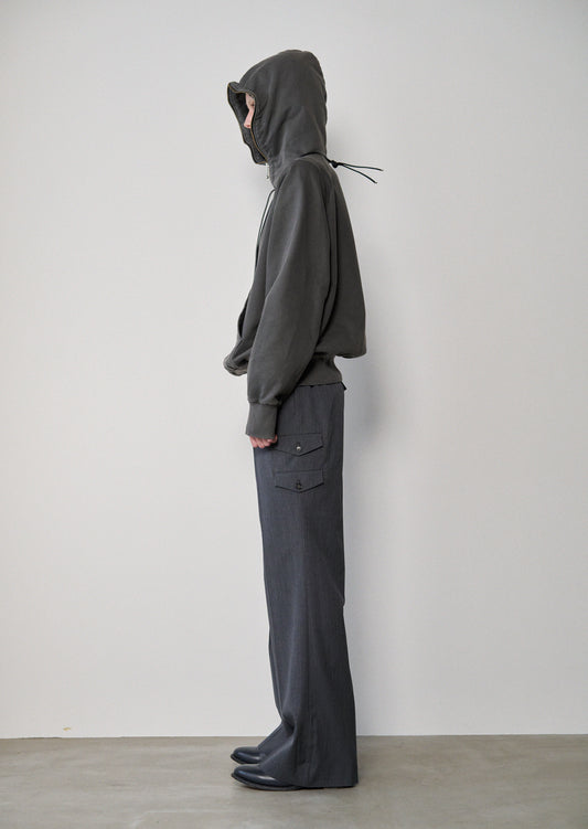Processed Half-Zip Sweat Hoodie(Gray)