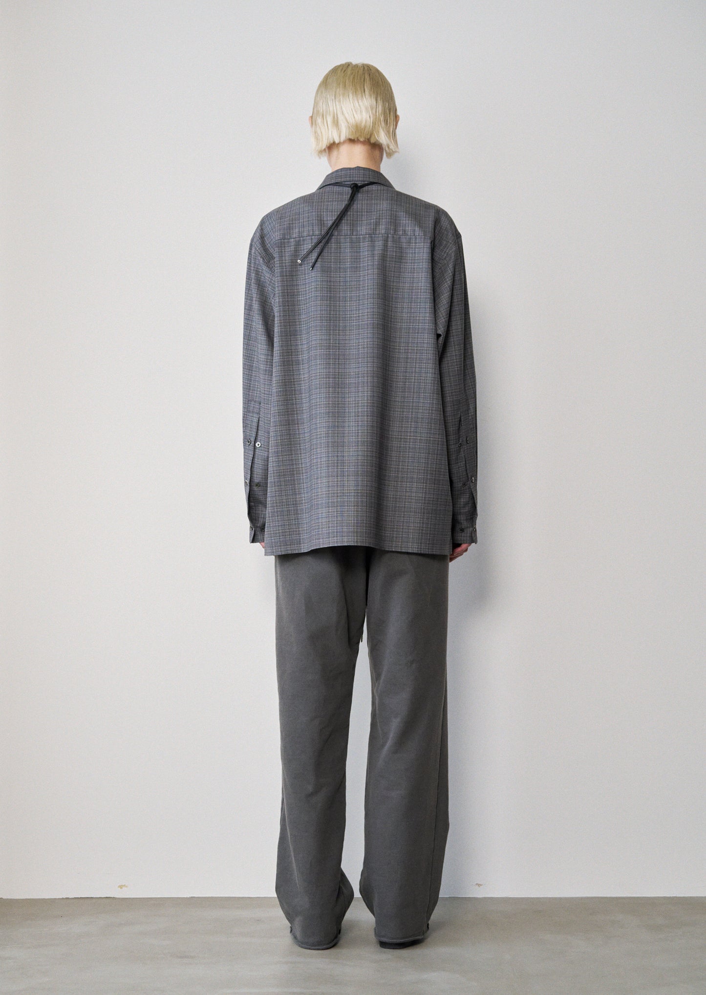 Box Opencollar Shirt Jacket(Gray Check)