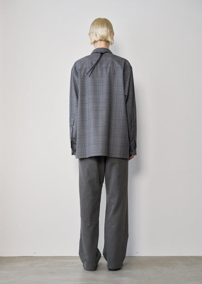 Box Opencollar Shirt Jacket(Gray Check)