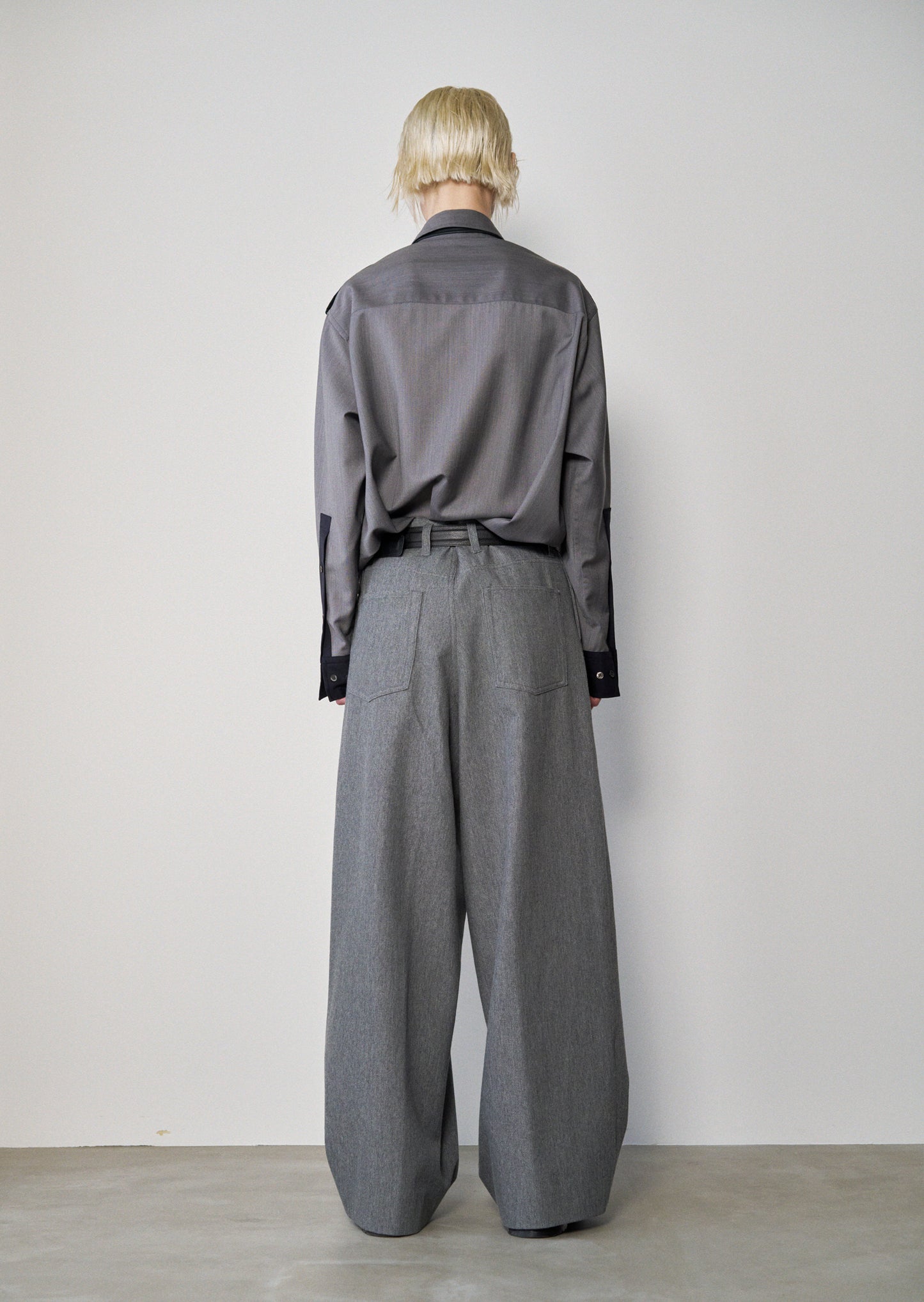 Two-Tone Military Shirt(M.Gray x Navy)