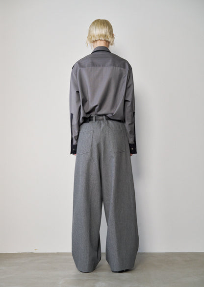 Two-Tone Military Shirt(M.Gray x Navy)