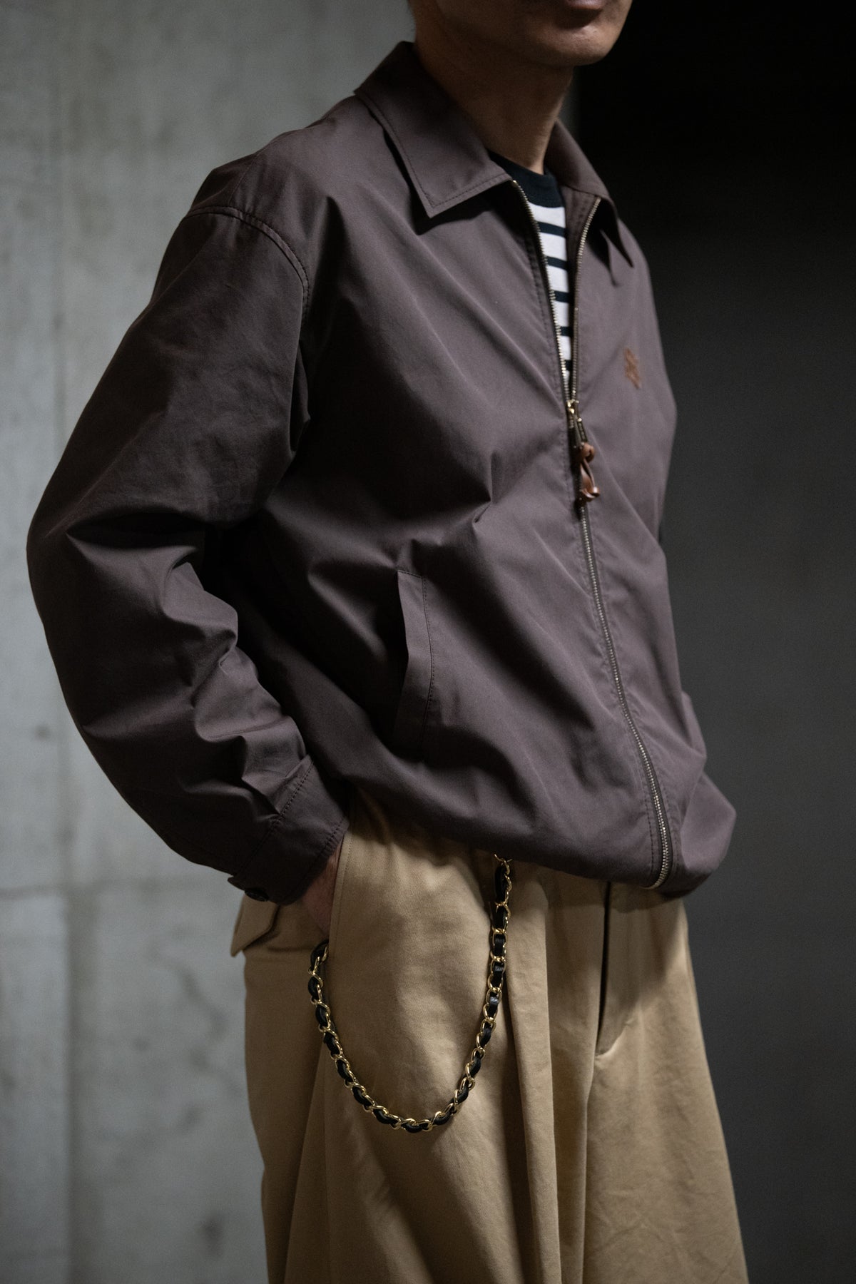 Leather Code Carabiner Chain（Gold）