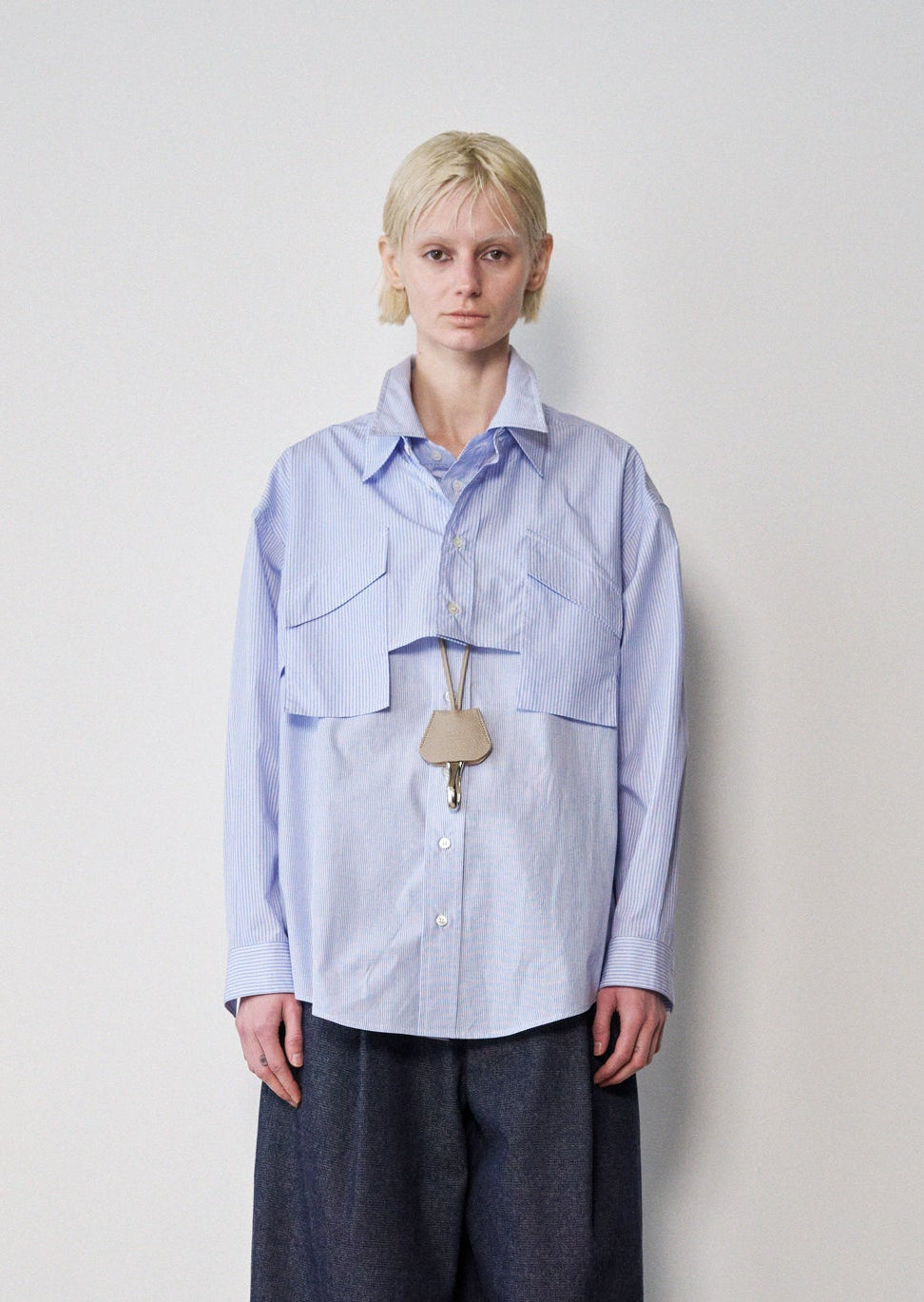 Layered Shirt (Sax Stripe)