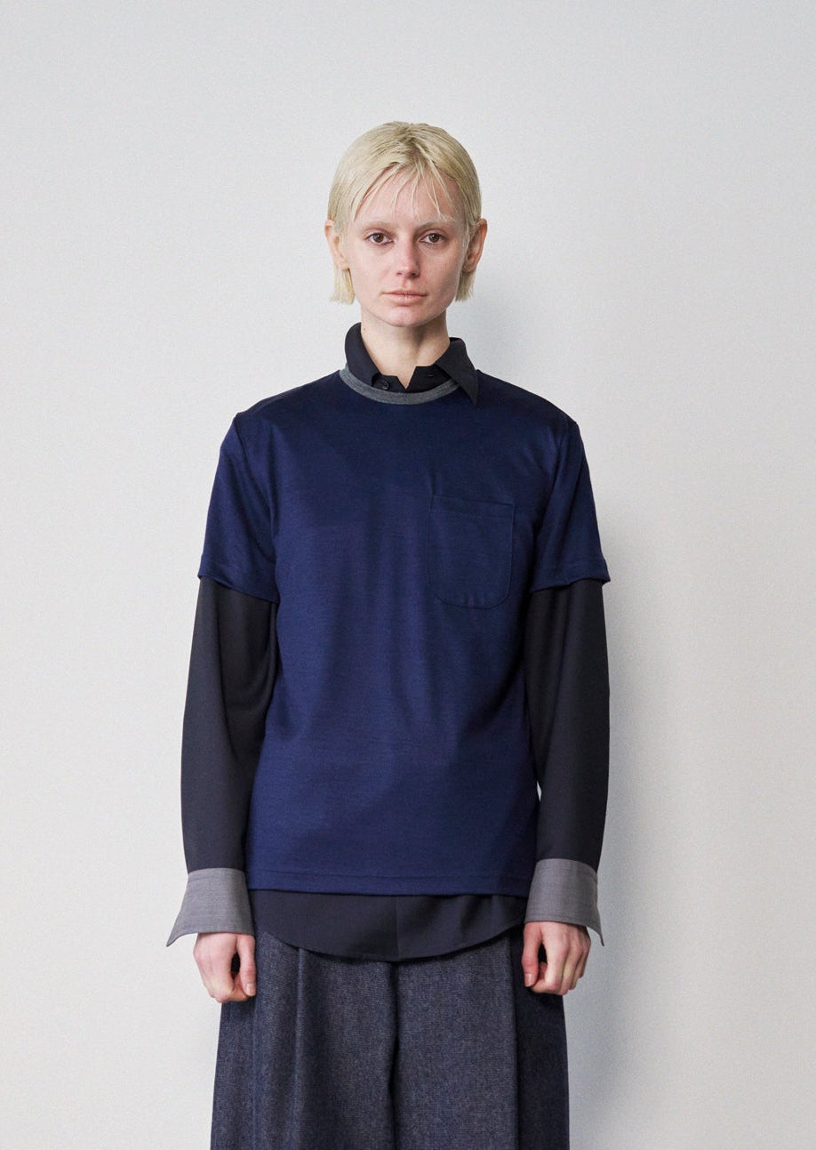 Two-Tone T Shirt(Navy x M.Gray)