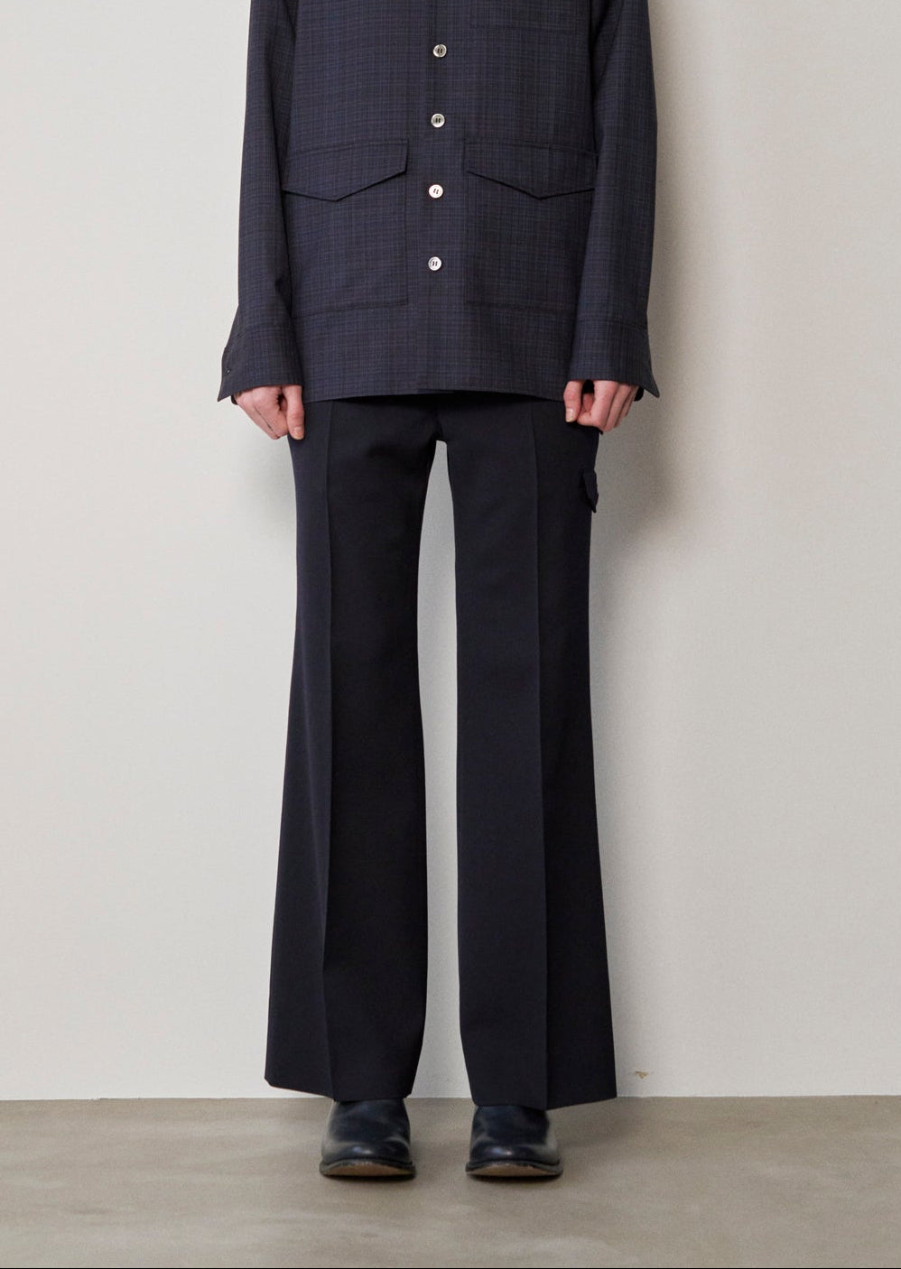 【PRE ORDER】Wide Flare Trousers(Navy)