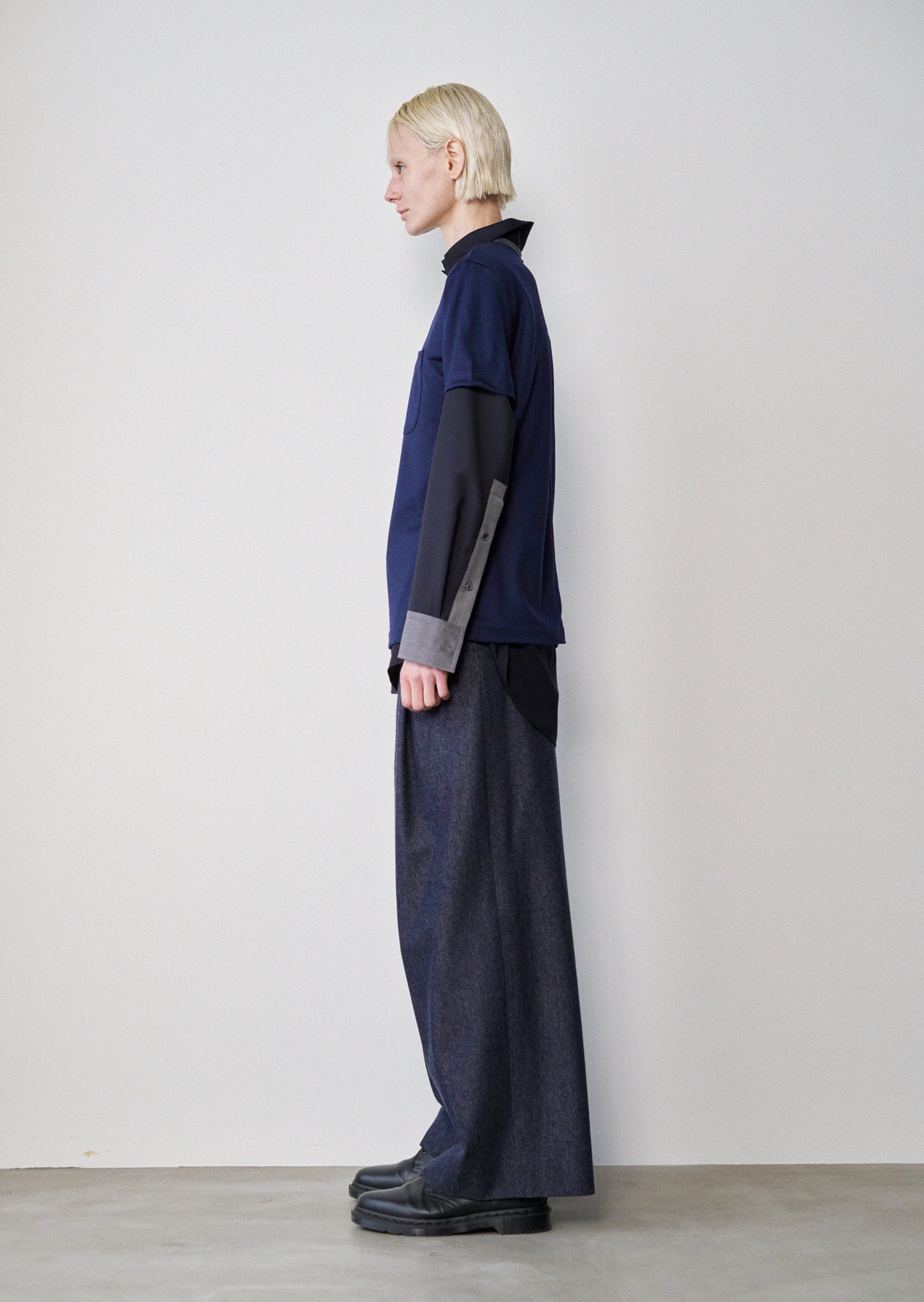 Two-Tone T Shirt(Navy x M.Gray)