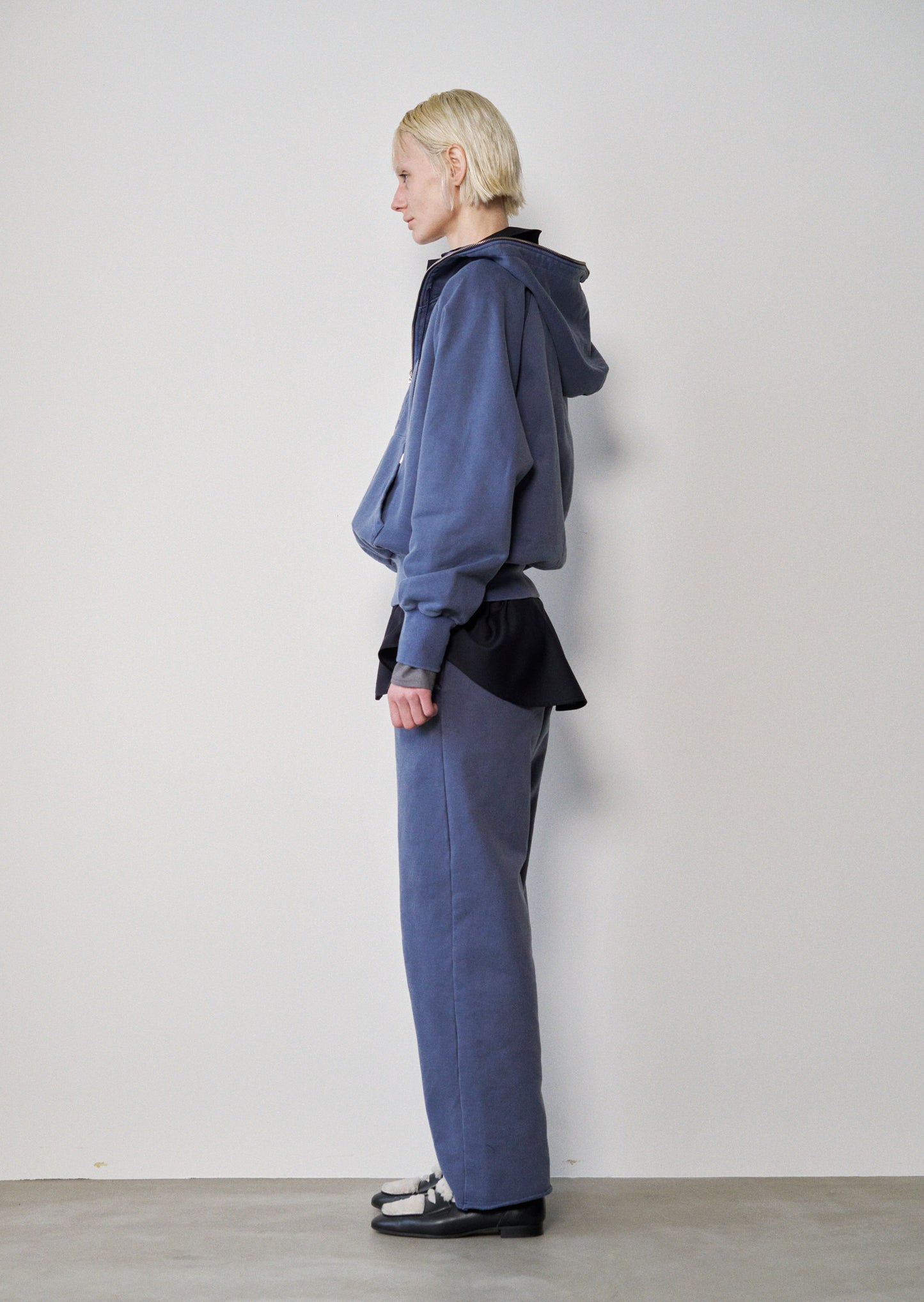 Processed Half-Zip Sweat Hoodie(Navy)