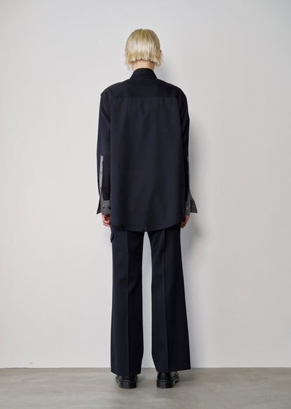 Two-Tone Military Shirt(Navy x M.Gray)