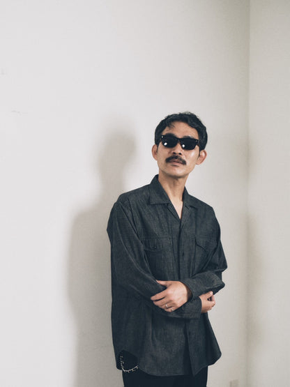 marka別注オフィサーシャツ(BLACK)